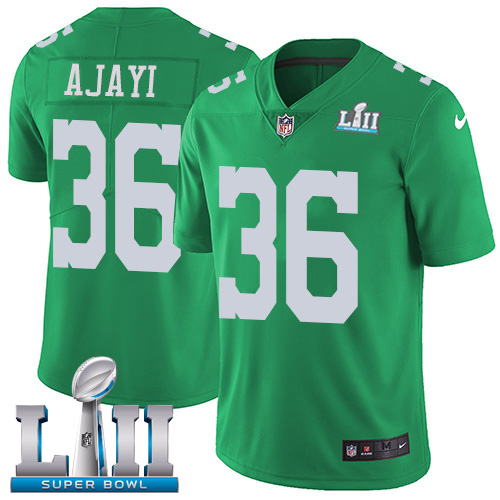 Nike Eagles #36 Jay Ajayi Green Super Bowl LII Men's Stitched NFL Limited Rush Jersey - Click Image to Close